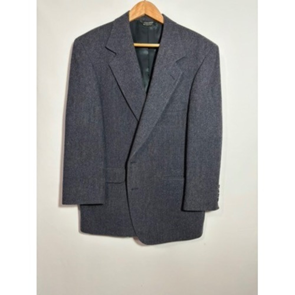 Vtg Tweed Nordstrom Broadmoor & Pike Herringbone Wool Blazer Mens 42S Short Coat